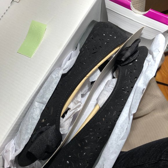 Rampage black flat shoes with bow, fabric, 8M - Picture 2 of 6